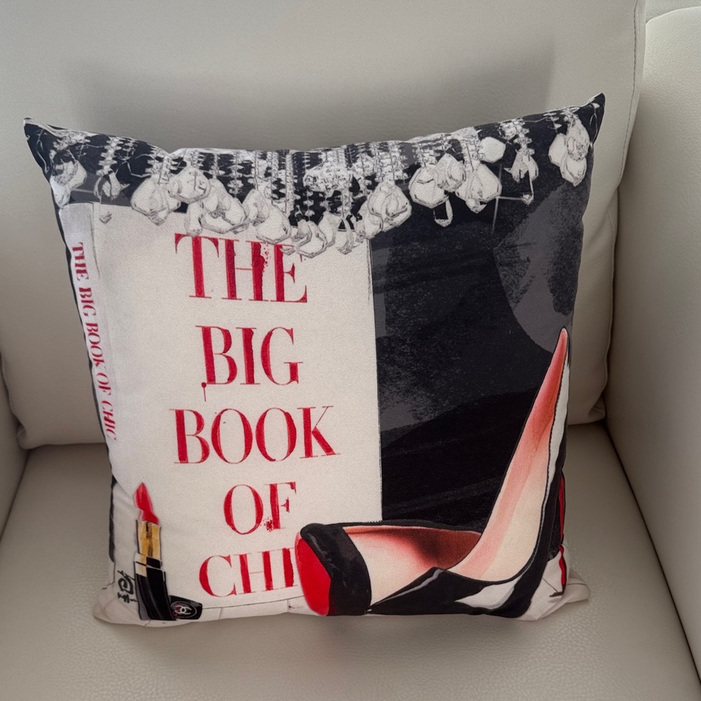 Chic Home Accent Pillow - Black, White, Red